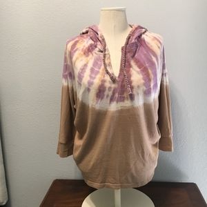 3/4 Sleeve Tie Dye Hoodie - image 1